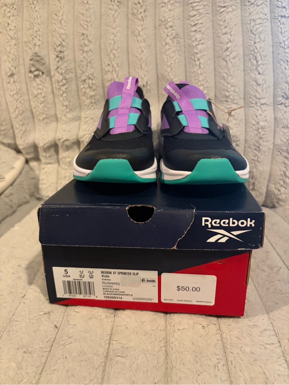 Girls REEBOK XT SPRINTER SLIP on Sneakers size 5